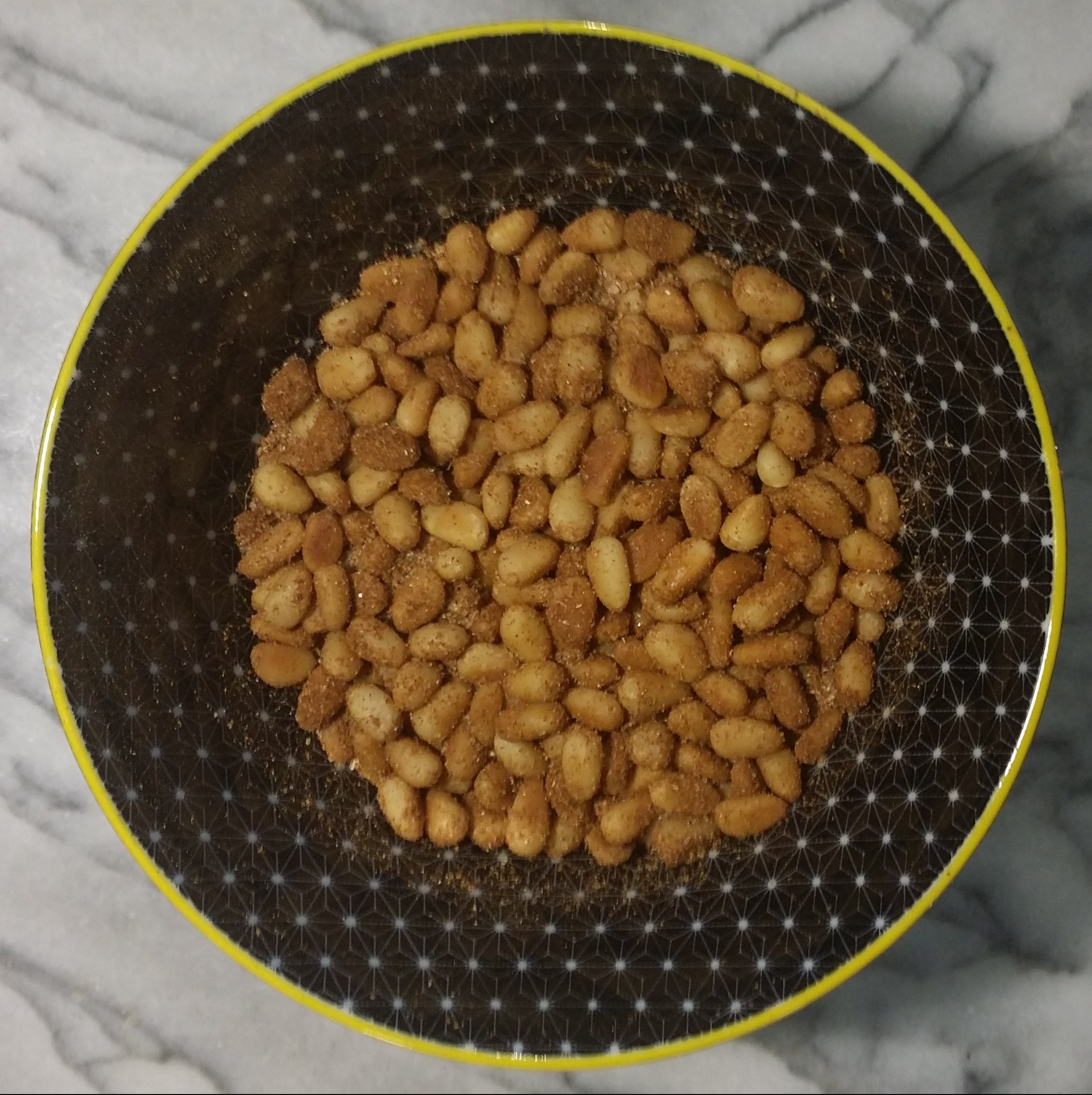 Spiced pine nuts, Pynnonade exp. 1